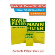 Mann Filter Skoda Octavia 1.6 TDI Dizel 2010-2012 Hava Yağ Karbonlu Polen Filtre Bakım Seti