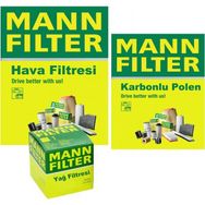 Mann VW Jetta 1.4 TSI 2015-2018 CZC CZD 3FK Hava Yağ Karbonlu Polen Filtre Bakım Seti
