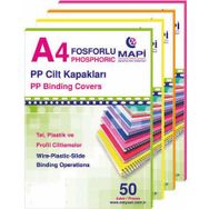 Mapi 550 mic A4 50'lı Fosforlu Turuncu Opak Pvc Cilt Kapağı