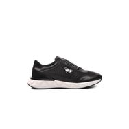Marcomen 152-19498 Siyah Beyaz Hakiki Deri Erkek Sneaker Ayakkabı