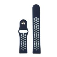 Markacase Apple Watch Series 1 2 3 42 mm Siyah Lacivert L Uyumlu Delikli Silikon Kordon