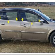 Markadan Renault Megane 2 Sedan 2004-2010 4 Parça Paslanmaz Çelik Cam Çıtası