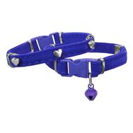 Markapet Kalpli 20-32 cm Mavi Kadife Kedi Boyun Tasması