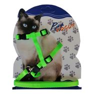 Markapet Medium Yeşil 20 x 32 120 cm Kedi Göğüs Bel Tasma Takımı