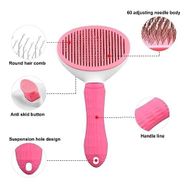 Markapet Pembe 10 x 20 cm Kendini Temizleyen Tuşlu Kedi Köpek Tarağı