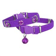 Markapet SF-KDFTSL-MR-090FA Taşlı 20-32 cm Mor Kadife Kedi Boyun Tasması