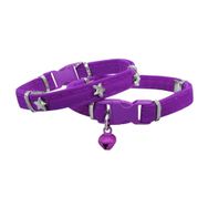 Markapet Yıldızlı 20-32 cm Mor Kadife Kedi Boyun Tasması