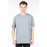 Markapia Erkek Gri Düz Bisiklet Yaka Oversize T-shirt