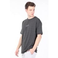 Markapia Erkek Koyu Gri Arkası Yazılı Bisiklet Yaka T-shirt