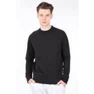 Markapia Erkek Siyah Düz Bisiklet Yaka Sweatshirt