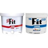 Marshall Avokado 3.5 kg Fit Silikonlu İç Cephe Boyası Marshall 3.5 kg Fit Extra Tavan Boyası ve İzmir Fırça Boyama Seti