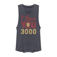 Marvel 3000 Icon Face Kolsuz Kolsuz Denim Blue Heather Kadın Atlet
