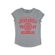 Marvel Avengers Classic Captains Property Tekerlekli Melanj Gri Kadın T-shirt