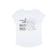 Marvel Avengers Classic Iron Hand Yuvarlak Kollu Beyaz Kadın T-shirt