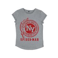Marvel Avengers Classic Wall Crawler Yuvarlak Kollu Melanj Gri Kadın T-shirt
