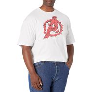 Marvel Big & Tall Avengers Shattered Üst Kısa Kollu Beyaz Erkek T-shirt