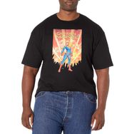 Marvel Big & Tall Classic Captain 1 Jan19 Black Erkek T-shirt