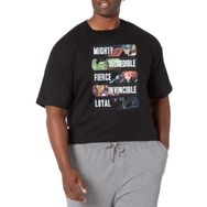 Marvel Big & Tall Classic Char Adjectives Black Erkek T-shirt
