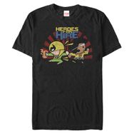 Marvel Big & Tall Classic Heroes Kawaii Üst Kısa Kollu Siyah Erkek T-shirt