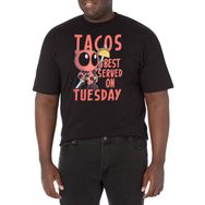 Marvel Big & Tall Classic Served Tuesday Black Erkek T-shirt