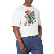 Marvel Big & Tall Classic Starters Üst Kısa Kollu Beyaz Erkek T-shirt
