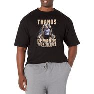 Marvel Big & Tall Demand Silence Black Erkek T-shirt