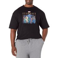 Marvel Big & Tall Eternals Group Repeating Üst Kısa Kollu Siyah Erkek T-shirt