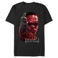 Marvel Big & Tall Falcon and the Winter Soldier a Heros Journey Üst Kısa Kollu Siyah Erkek T-shirt