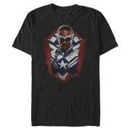 Marvel Big & Tall Falcon and the Winter Soldier All the Shield Üst Kısa Kollu Siyah Erkek T-shirt