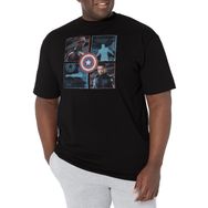 Marvel Big & Tall Falcon and the Winter Soldier Hero Box Up Üst Kısa Kollu Siyah Erkek T-shirt