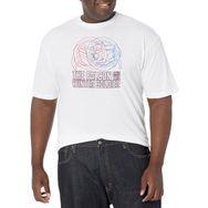 Marvel Big & Tall Falcon and the Winter Soldier Kırmızı Mavi Tel Çerçeve Üst Kısa Kollu Beyaz Erkek T-shirt
