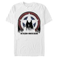 Marvel Big & Tall Falcon and the Winter Soldier Silhouette Shield Üst Kısa Kollu Beyaz Erkek T-shirt