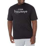 Marvel Big & Tall Hawkeye Beyaz Logolu Üst Kısa Kollu Siyah Erkek T-shirt