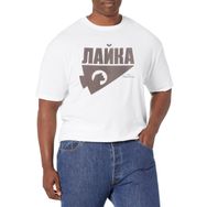 Marvel Big & Tall Hawkeye Rus Logolu Üst Kısa Kollu Beyaz Erkek T-shirt