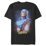 Marvel Big & Tall Klasik Americas Shield Black Erkek T-shirt