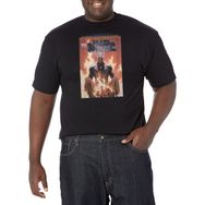 Marvel Big & Tall Klasik Black Panther Fire Oct18 Üst Kısa Kollu Siyah Erkek T-shirt