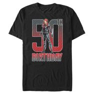 Marvel Big & Tall Klasik Black Widow 50th Bday Üst Kısa Kollu Siyah Erkek T-shirt