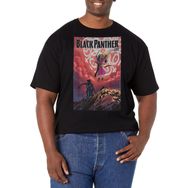Marvel Big & Tall Klasik Blackpanther March18 Üst Kısa Kollu Siyah Erkek T-shirt