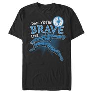 Marvel Big & Tall Klasik Brave Like Dad Üst Kısa Kollu Siyah Erkek T-shirt
