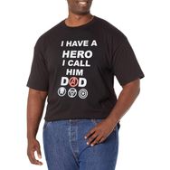 Marvel Big & Tall Klasik Call Him Dad Üst Kısa Kollu Siyah Erkek T-shirt