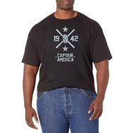 Marvel Big & Tall Klasik Captain Crossing Black Erkek T-shirt