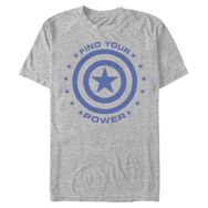 Marvel Big & Tall Klasik Captain Power Üst Kısa Kollu Athletic Heather Erkek T-shirt