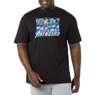 Marvel Big & Tall Klasik Electric Avengers Black Erkek T-shirt