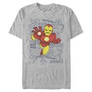 Marvel Big & Tall Klasik Ironman Retro Toss Üst Kısa Kollu Athletic Heather Erkek T-shirt