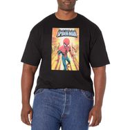 Marvel Big & Tall Klasik Örümcek Adam Üst Kısa Kollu Siyah Erkek T-shirt