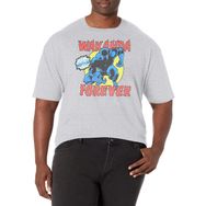 Marvel Big & Tall Klasik Panther Battles Üst Kısa Kollu Athletic Heather Erkek T-shirt