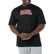 Marvel Big & Tall Klasik Panther Logolu Üst Kısa Siyah Erkek T-shirt