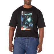 Marvel Big & Tall Klasik Punishermachine March18 Üst Kısa Kollu Siyah Erkek T-shirt