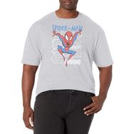 Marvel Big & Tall Klasik Spidey Doodle Thoughts Üst Kısa Kollu Athletic Heather Erkek T-shirt