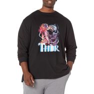 Marvel Big & Tall Klasik Thunder God Black Erkek T-shirt